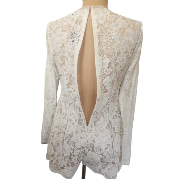 LULUS "Express Your Love" Long Sleeve Lace Romper - Size M - Picture 12 of 17